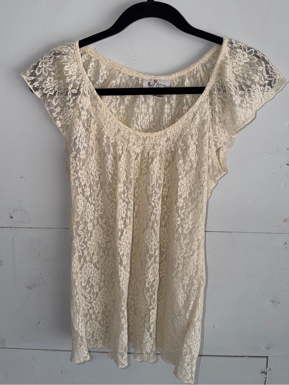 Y2K Lace Frill Babydoll Top